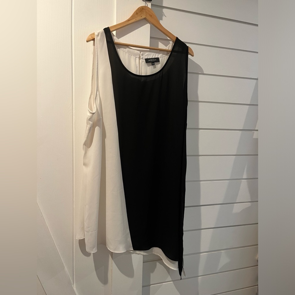 Michael Studio Collection Colorblock Asymmetrical Blouse